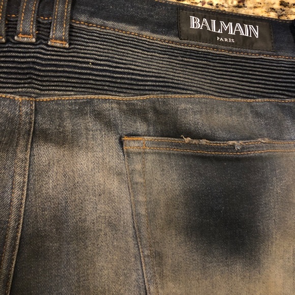 Balmain Slim Moto Jeans - Picture 1 of 8